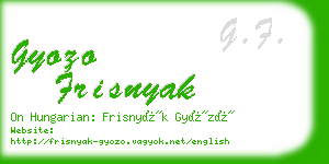 gyozo frisnyak business card